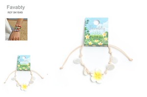 BRACELETE DE CONCHAS E FLORES
