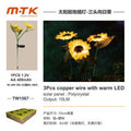 Luz Solar Girassol Conjunto 3 Peças Luz Quente Laranja