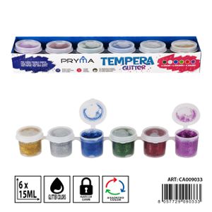 TÉMPERA DE 6 COLORES PURPURINA 15ML