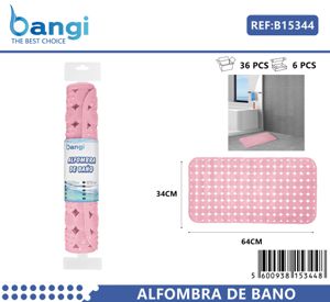 Tapete de Banho losango escovado rosa 34*64