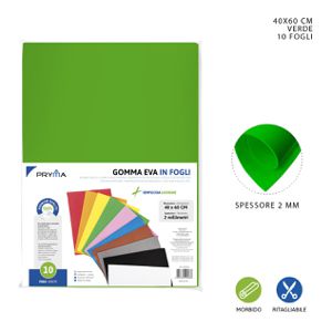 FOLHA DE ESPUMA EVA 40X60CM 2MM VERDE