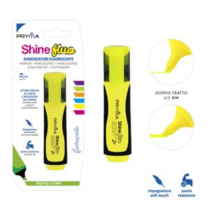 MARCADOR AMARELO FLUOR SHINE PONTA CHANFRADA 2/5MM