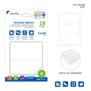 ETIQUETA ADESIVA 5.3X10CM 6FF BRANCO