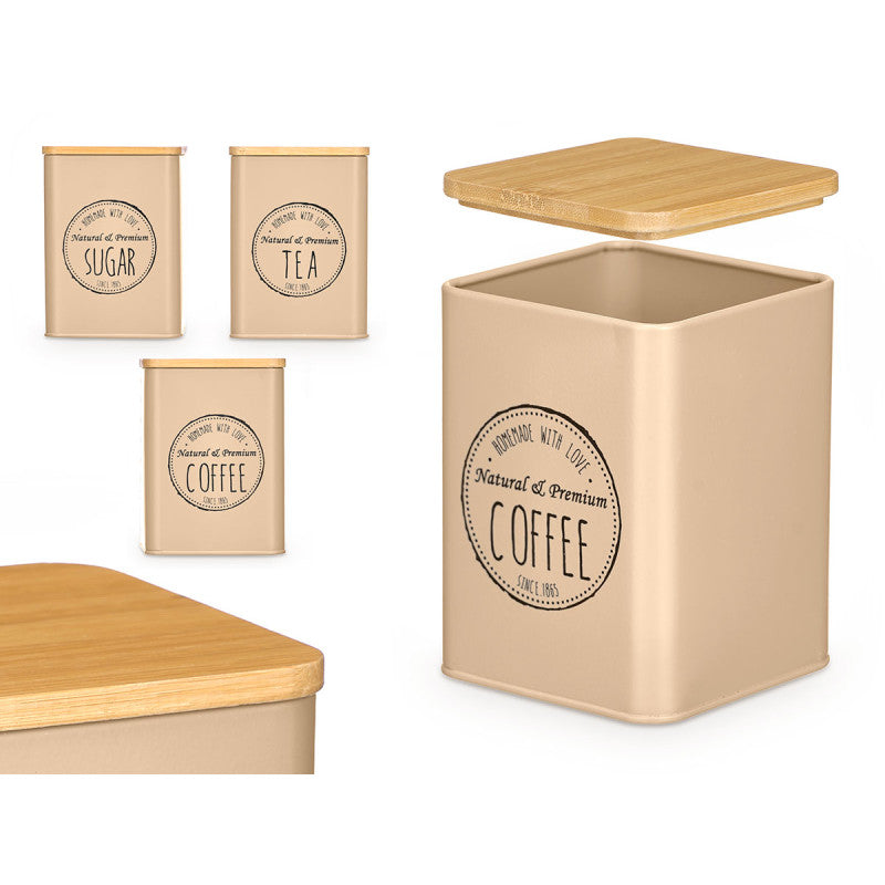 BAMBOO LID JAR beige