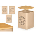 BAMBOO LID JAR beige