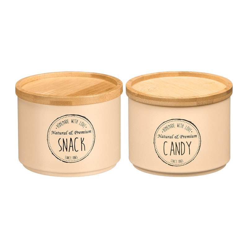 BAMBOO LID STACKABLE JAR