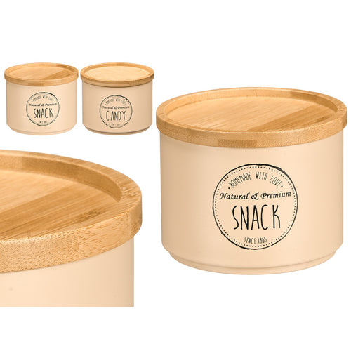 BAMBOO LID STACKABLE JAR