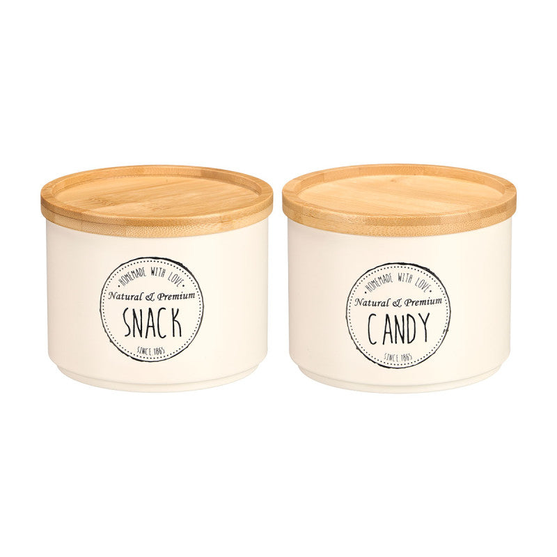 BAMBOO LID STACKABLE JAR