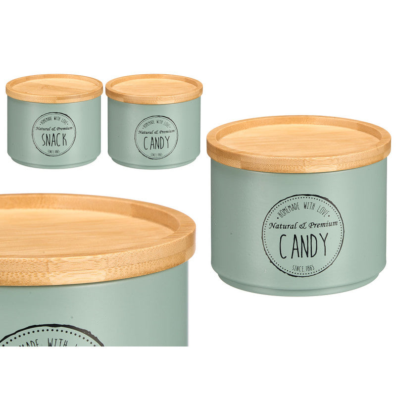 BAMBOO LID STACKABLE JAR