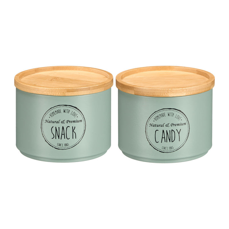 BAMBOO LID STACKABLE JAR
