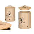 FRASCO DE ALHO COM TAMPA DE BAMBU BEGE