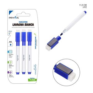 CANETA PARA QUADRO BRANCO C/APAGADOR 3PC AZUL