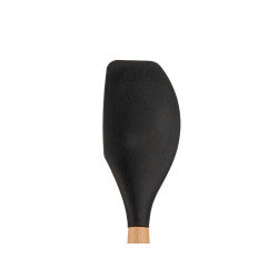 ESPÁTULA DE SILICONE PRETA COM CABO DE MADEIRA