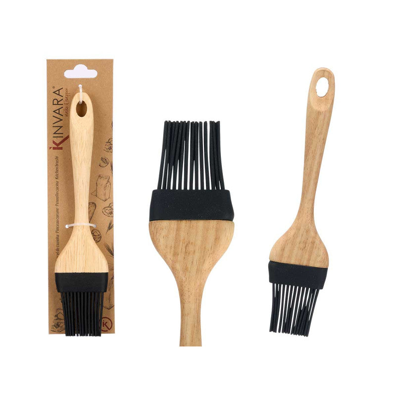 PINCEL DE SILICONE PRETO COM
CABO DE MADEIRA