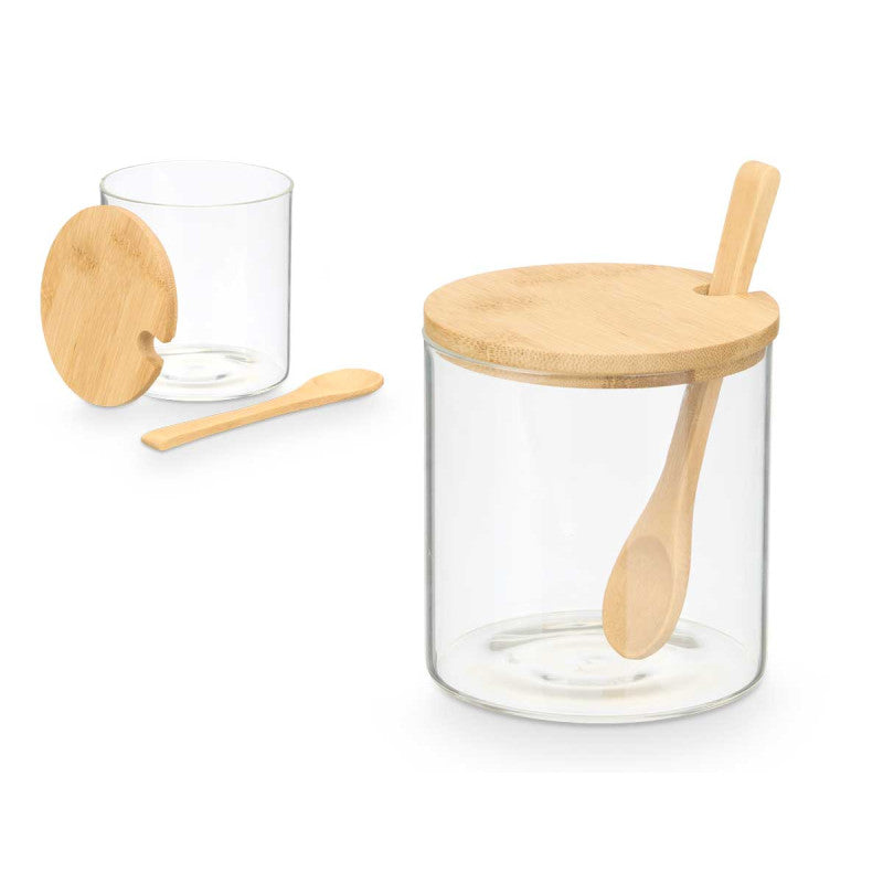 Açucareiro Borosilicato Tampa Bambu 500ML