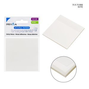 NOTAS ADESIVAS TRANSPARENTES 75X75MM 50FL
