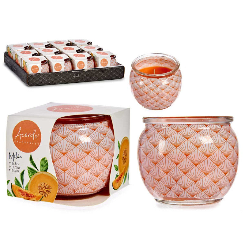 Porta-Vela Vidro Com Vela Aromática Melão