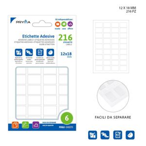 ETIQUETA ADESIVA 1.2X1.8CM 6FL BRANCO