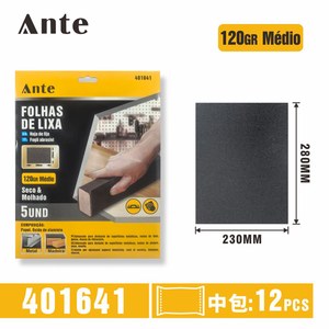 Folhas De Lixa Ferro 120GR 23x28CM 5PC