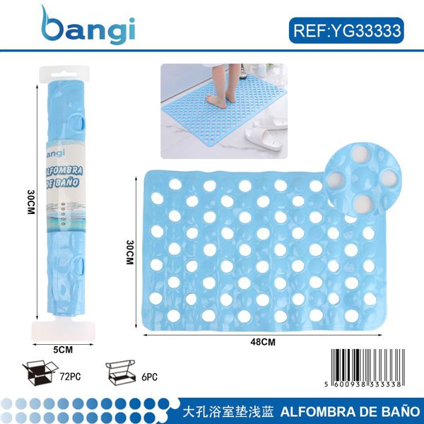 Tapete de Banho com furos azul claro