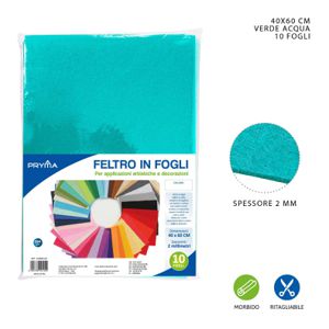 FOLHA DE FELTRO 40X60CM 2MM 264G VERDE-ÁGUA