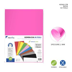 FOLHA DE BORRACHA EVA 40X60CM 2MM ROSA