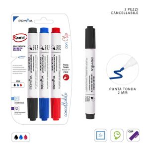 MARCADOR REDONDO PARA QUADRO BRANCO 2MM 3UN P/A/V