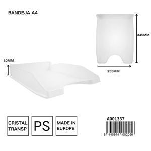PRYMA BANDEJA CRISTAL TRANSP 345X255X60MM
