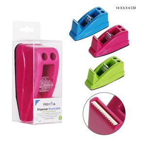 DISPENSADOR DE CINTA ADHESIVA 14X6X6CM