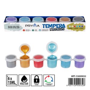 TÉMPERA DE 6 COLORES METALIZADO 15ML