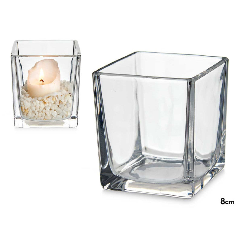 Porta Velas Vidro 8X8