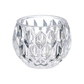Castiçal De Vidro Com Diamantes Pequeno