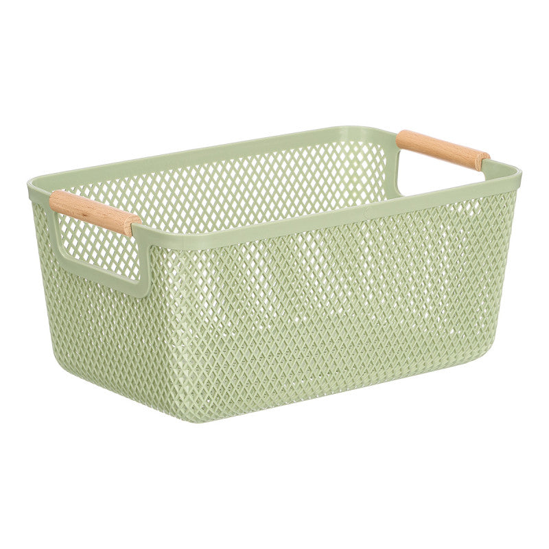 Cesto Plástico Verde Pega Bambu 32X20,5C