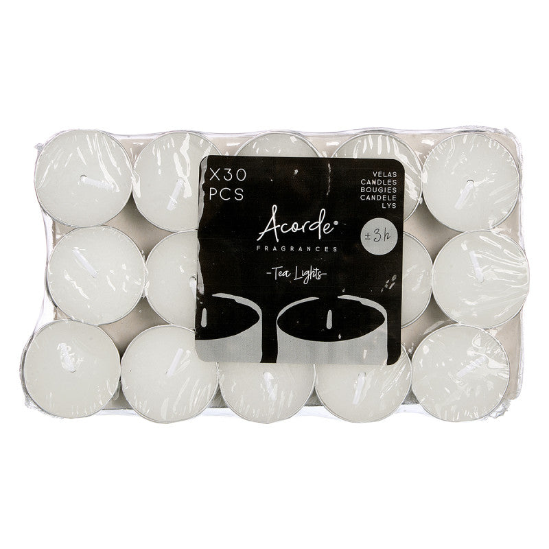 Conjunto 30 Velas Tea Light Brancas 3H