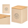 SQUARE JAR BAMBOO LID PASTA BEIGE
