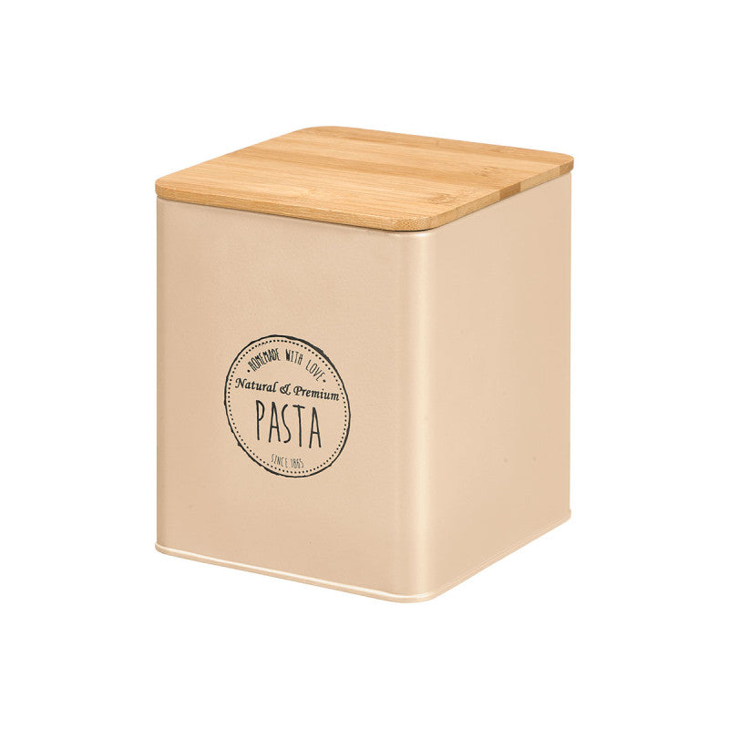 SQUARE JAR BAMBOO LID PASTA BEIGE