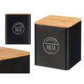 POTE QUADRADO BAMBU TAMPA MASSA PRETO