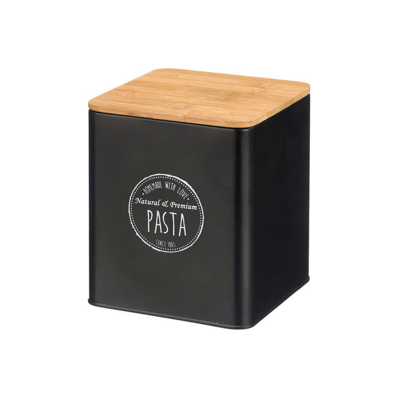 POTE QUADRADO BAMBU TAMPA MASSA PRETO
