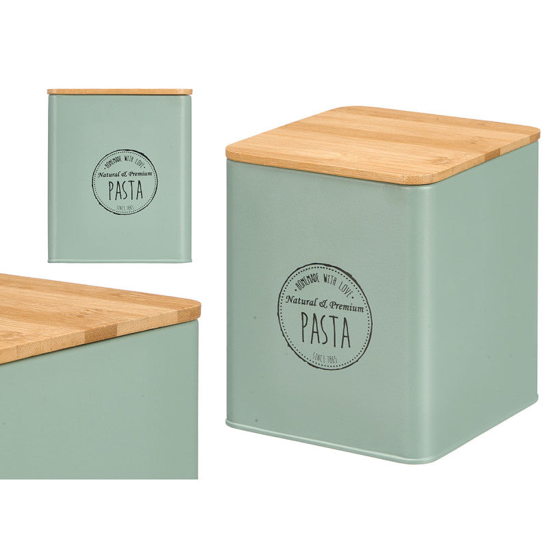 SQUARE JAR BAMBOO LID PASTA MINT