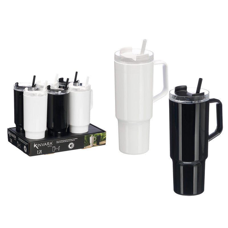 STRAW HANDLE GLASS 1200ML
