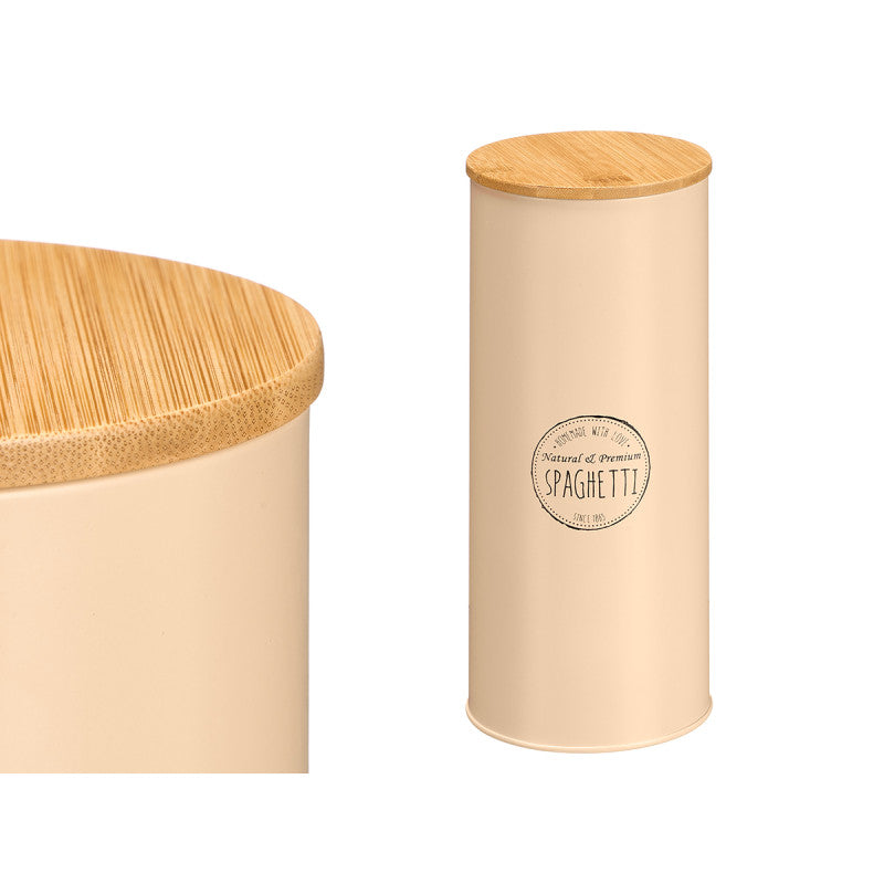 FRASCO ALTO BAMBU TAMPA ESPARGUETE ESPARGUETE BEGE