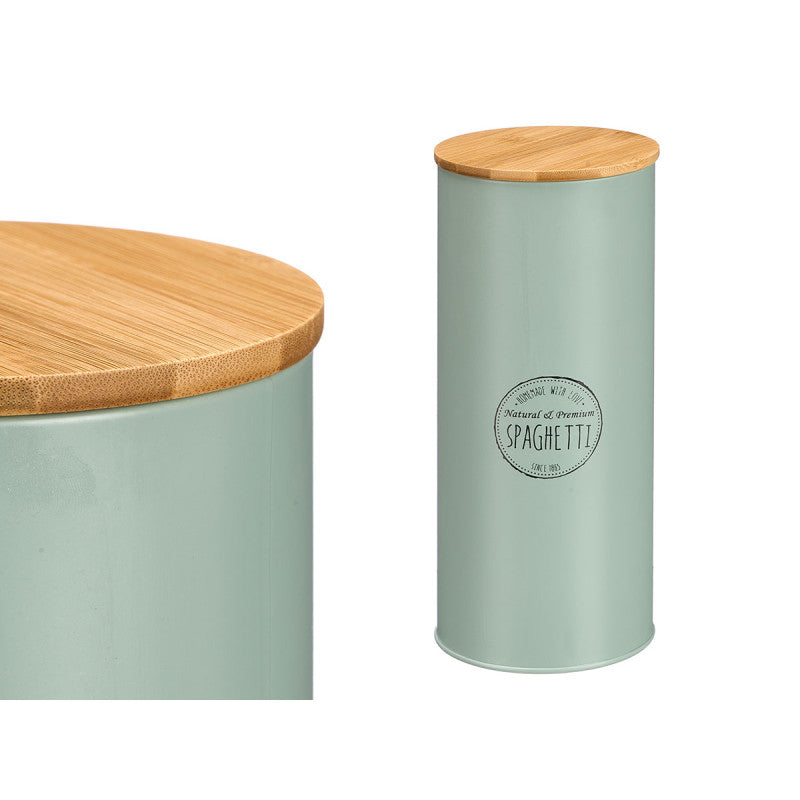 FRASCO ALTO TAMPA BAMBU ESPARGUETE MENTA VERDE