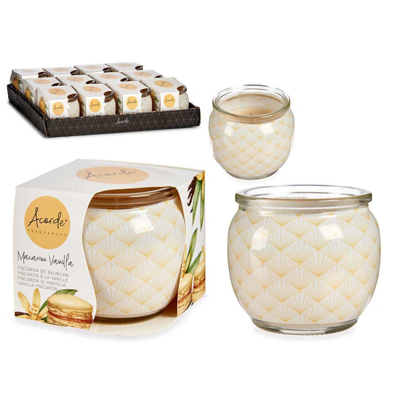 Vela Frasco Vidro Baunilha Macaron