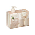 Conjunto Dispensador Copo Riscas Branco